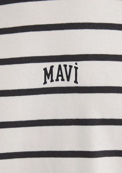 MAVİ ÇİZGİLİ ERKEK LOGO TİŞÖRT