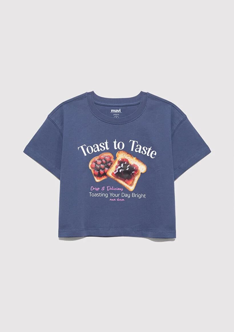 MAVİ TOAST TO TASTE BASKILI TİŞÖRT OCEANA KIZ ÇOCUK MODELLİ PENYE