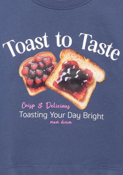 MAVİ TOAST TO TASTE BASKILI TİŞÖRT OCEANA KIZ ÇOCUK MODELLİ PENYE