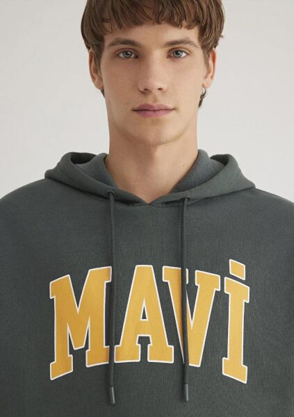 MAVİ BASKILI SWEATSHIRT ERKEK HOODIE