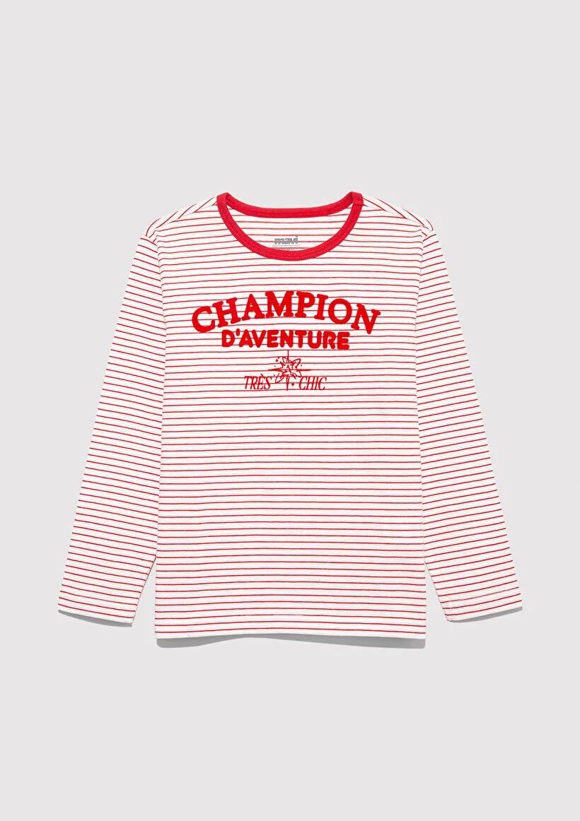 MAVİ CHAMPION D'AVENTURE BASKILI ÇİZGİLİ UK T KIZ ÇOCUKS MODELLİ PENYE