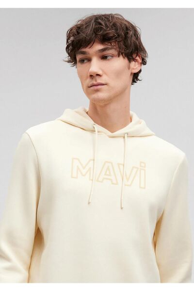 MAVİ BASKILI ERKEK KAPÜŞONLU SWEATSHIRT
