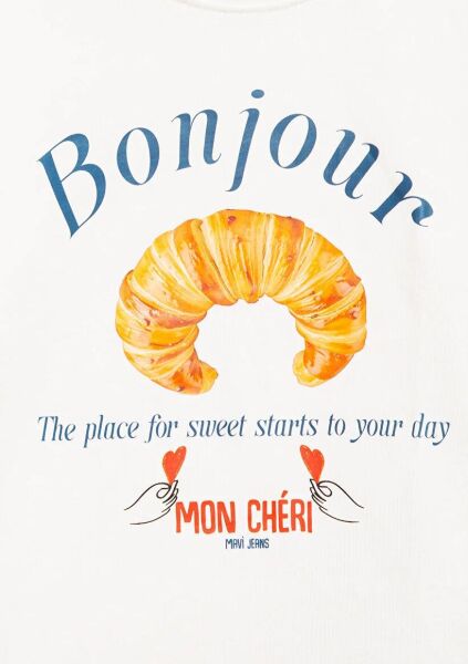 MAVİ BONJOUR BASKILI KIZ ÇOCUK MODELLİ PENYE