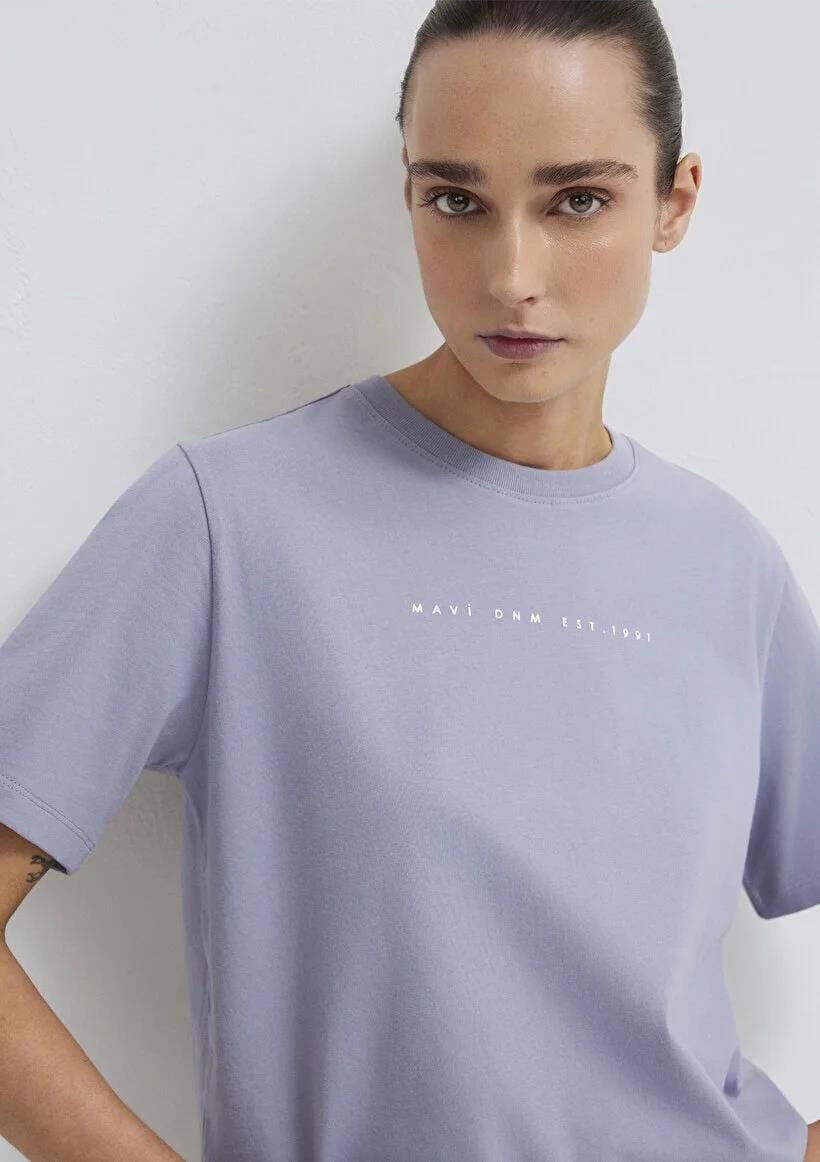 MAVİ BASKILI KADIN TİŞÖRT