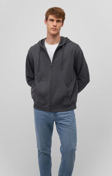 MAVİ FERMUARLI KAPÜŞONLU SWEATSHIRT ERKEK SWEATSHIRT
