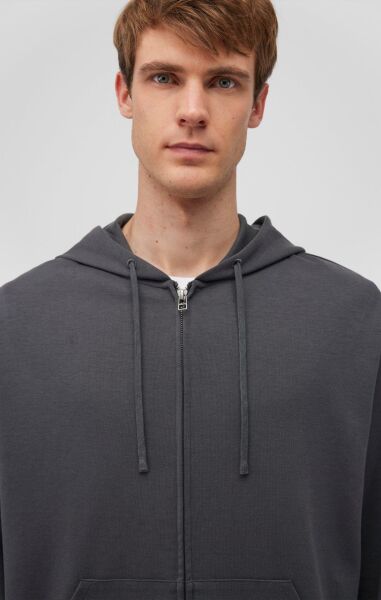 MAVİ FERMUARLI KAPÜŞONLU SWEATSHIRT ERKEK SWEATSHIRT