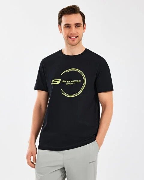 SKECHERS M LIGHTWEIGHT GRAPHIC TEE T-SHIRT UNISEX KISA KOL T-SHIRT