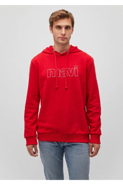 MAVİ LOGO KAPÜŞONLU SWEATSHIRT ERKEK LOGO T-SHIRT