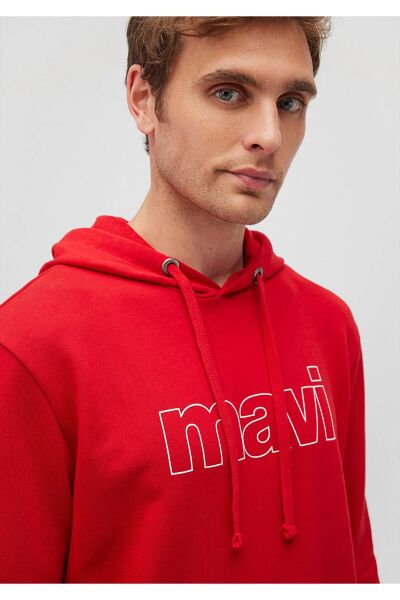 MAVİ LOGO KAPÜŞONLU SWEATSHIRT ERKEK LOGO T-SHIRT