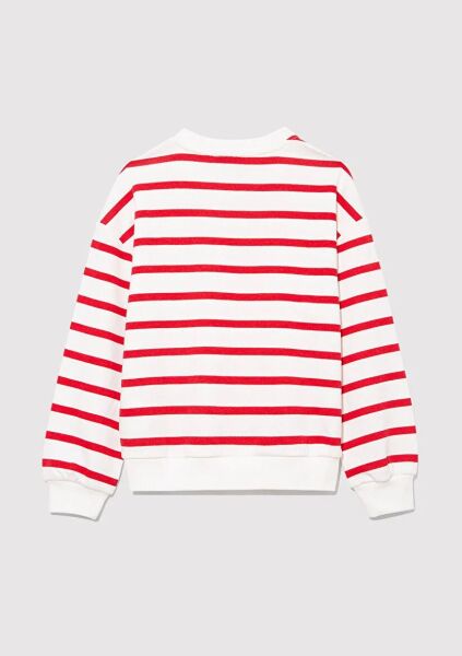 MAVİ LOGO BASKILI ÇİZGİLİ KIZ ÇOCUK SWEATSHIRT
