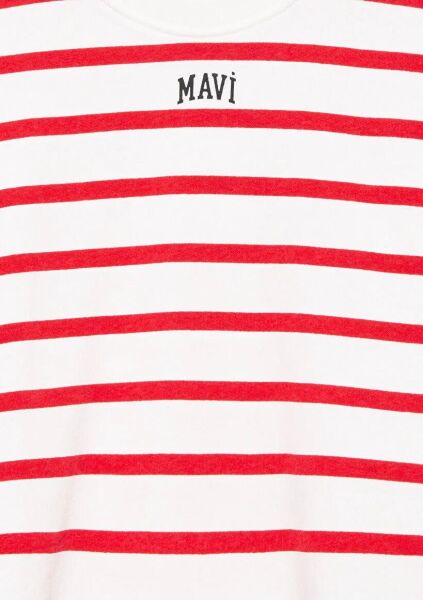 MAVİ LOGO BASKILI ÇİZGİLİ SWEATSHIRT KIZ ÇOCUKS SWEATSHIRT