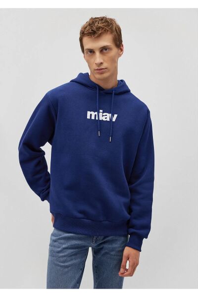 MAVİ MİAV ERKEK KAPÜŞONLU SWEATSHIRT