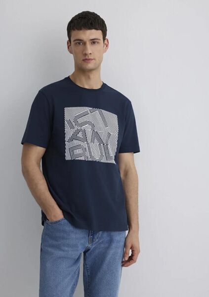 MAVİ İSTANBUL BASKILI ERKEK T-SHIRT