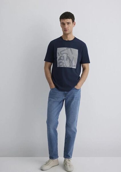 MAVİ İSTANBUL BASKILI ERKEK T-SHIRT