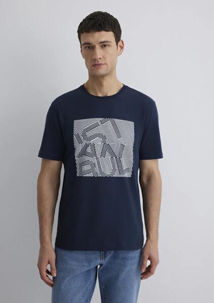 MAVİ İSTANBUL BASKILI ERKEK T-SHIRT