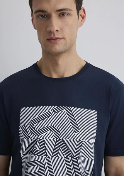 MAVİ İSTANBUL BASKILI ERKEK T-SHIRT