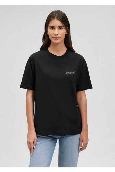 MAVİ KISA KOLLU PENYE KADIN KISA KOL T-SHIRT