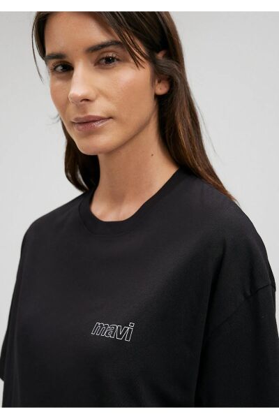 MAVİ KISA KOLLU PENYE KADIN KISA KOL T-SHIRT