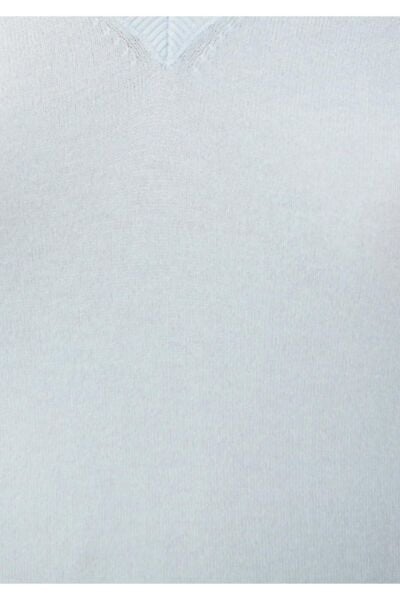 MAVİ V YAKA KAZAK KADIN BASIC KAZAK