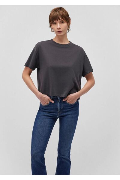 MAVİ BİSİKLET YAKA TİŞÖRT KADIN BASIC, SEMI BASIC