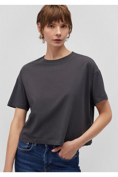 MAVİ BİSİKLET YAKA TİŞÖRT KADIN BASIC, SEMI BASIC