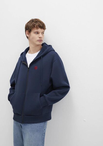 MAVİ ERKEK FERMUARLI HOODIE