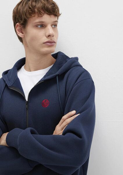 MAVİ ERKEK FERMUARLI HOODIE