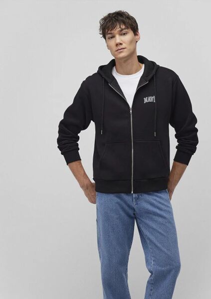 MAVİ LOGO FERMUARLI KAPÜŞONLU SWEATSHIRT ERKEK SWEATSHIRT