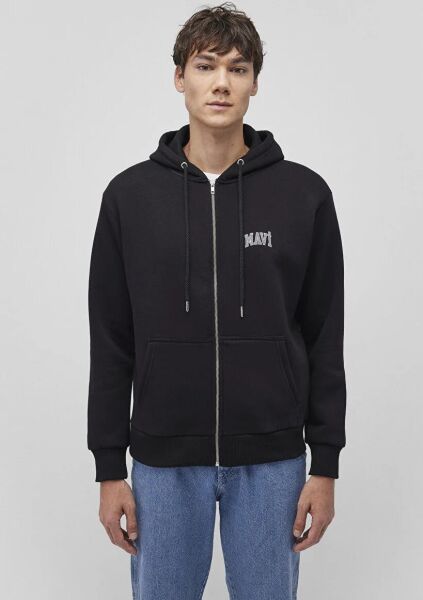MAVİ LOGO FERMUARLI KAPÜŞONLU SWEATSHIRT ERKEK KAPÜŞONLU CEKET