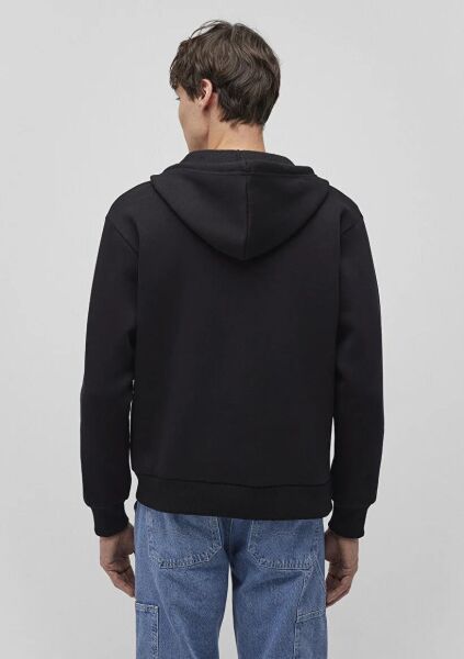 MAVİ LOGO FERMUARLI KAPÜŞONLU SWEATSHIRT ERKEK KAPÜŞONLU CEKET