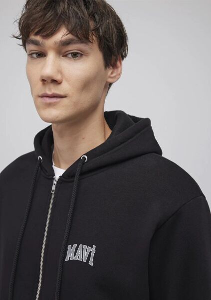 MAVİ LOGO FERMUARLI KAPÜŞONLU SWEATSHIRT ERKEK SWEATSHIRT