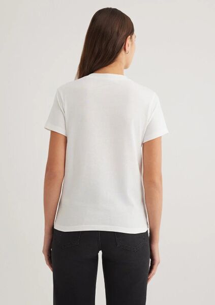 MAVİ BASKILI KADIN LOGO T-SHIRT