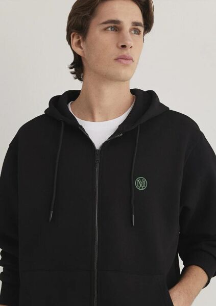 MAVİ FERMUARLI SWEATSHIRT ERKEK FERMUARLI HOODIE