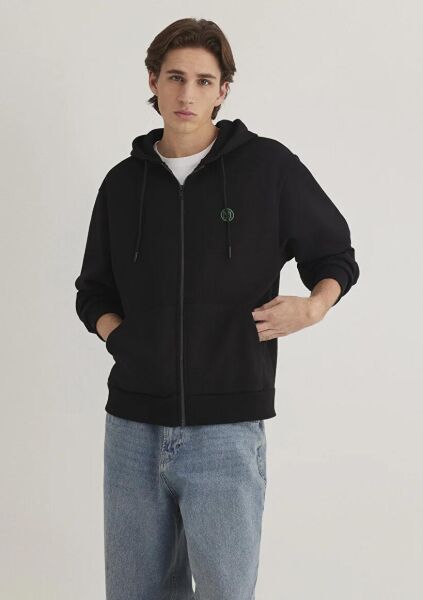 MAVİ FERMUARLI SWEATSHIRT ERKEK FERMUARLI HOODIE