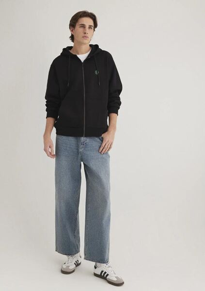 MAVİ FERMUARLI SWEATSHIRT ERKEK FERMUARLI HOODIE