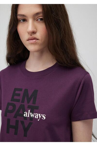 MAVİ SLOGAN BASKILI KADIN GRAFİK T-SHIRT