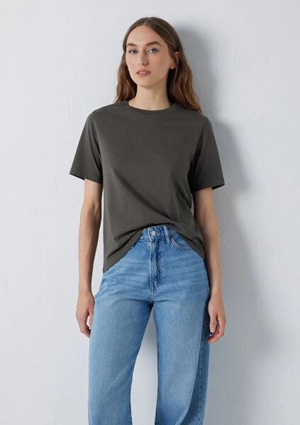MAVİ KISA KOLLU BASIC TİŞÖRT KADIN T-SHIRT