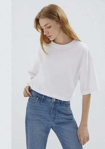 MAVİ CROP BASİC KADIN BASIC, SEMI BASIC