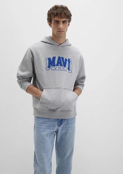 MAVİ ERKEK KAPÜŞONLU SWEATSHIRT