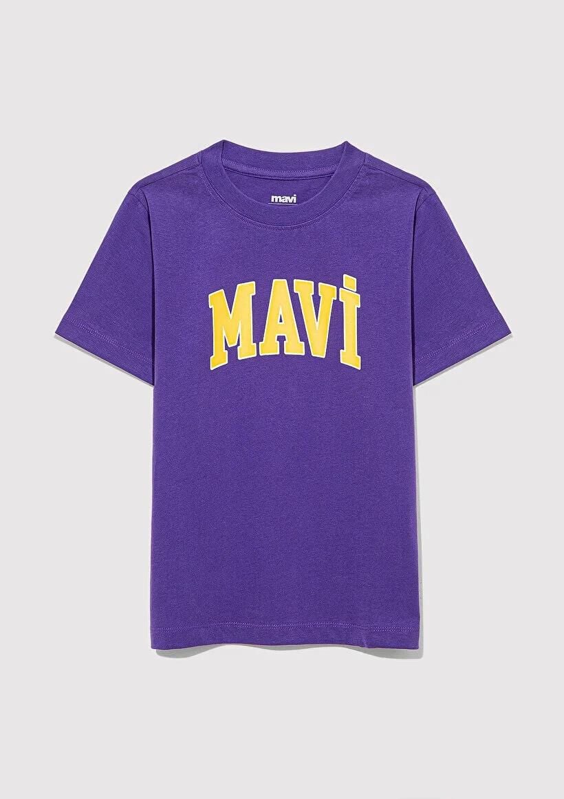 MAVİ MAVİ LOGO BASKILI TİŞÖRT ERKEK LOGO T-SHIRT