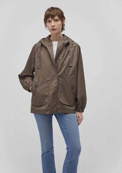 MAVİ KADIN KAPÜŞONLU MONT