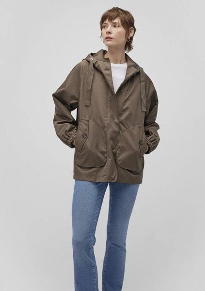 MAVİ KAPÜŞONLU CEKET KADIN CEKET