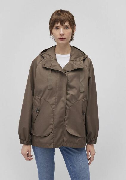 MAVİ KAPÜŞONLU CEKET KADIN KAPÜŞONLU MONT