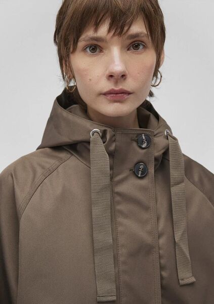 MAVİ KADIN KAPÜŞONLU MONT