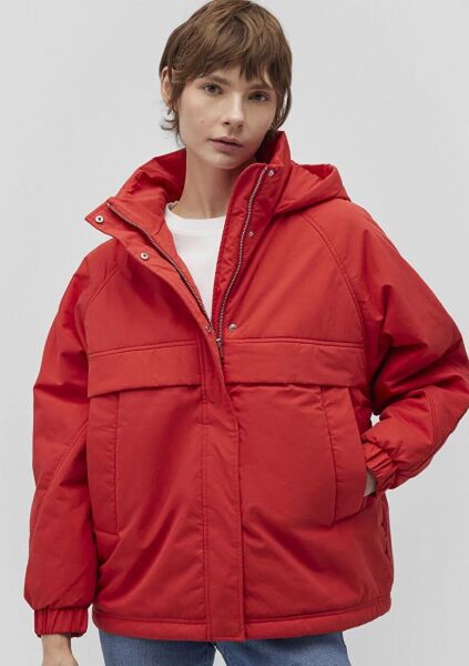 MAVİ KAPUŞONLU CEKET KADIN KAPÜŞONLU MONT