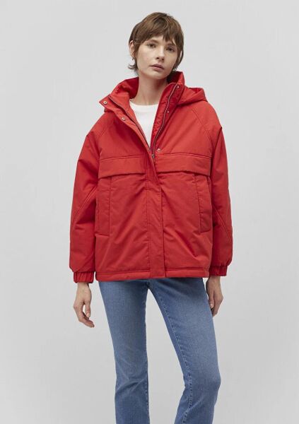 MAVİ KADIN KAPÜŞONLU MONT