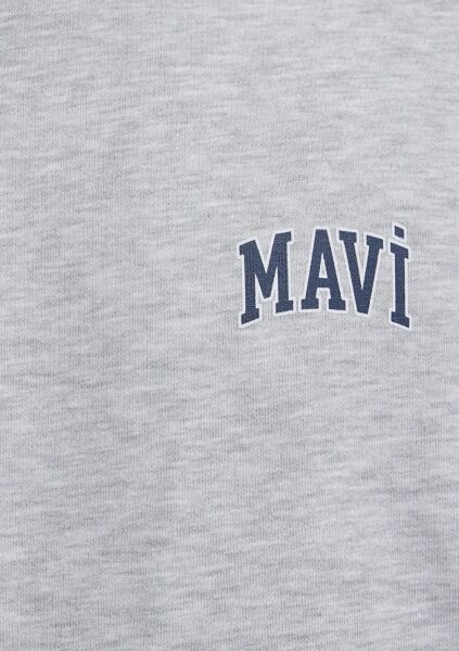 MAVİ BASKILI ERKEK 0 YAKA SWEATSHIRT