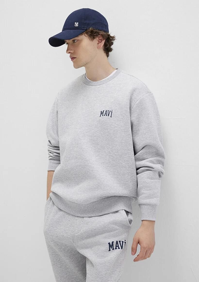 MAVİ BASKILI SWEATSHIRT ERKEK SWEATSHIRT
