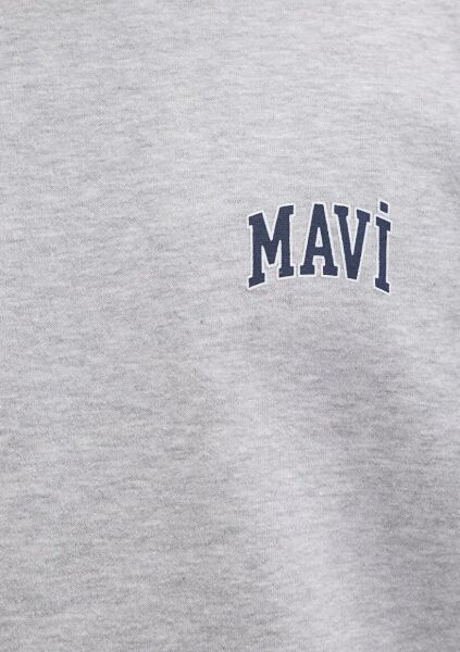 MAVİ BASKILI SWEATSHIRT ERKEK 0 YAKA SWEATSHIRT
