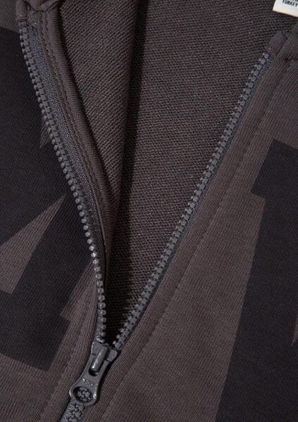 MAVİ MV BASKILI FERMUARLI SWEATSHIRT KIZ ÇOCUK SWEATSHIRT